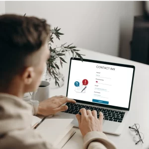 filling out form online on a laptop